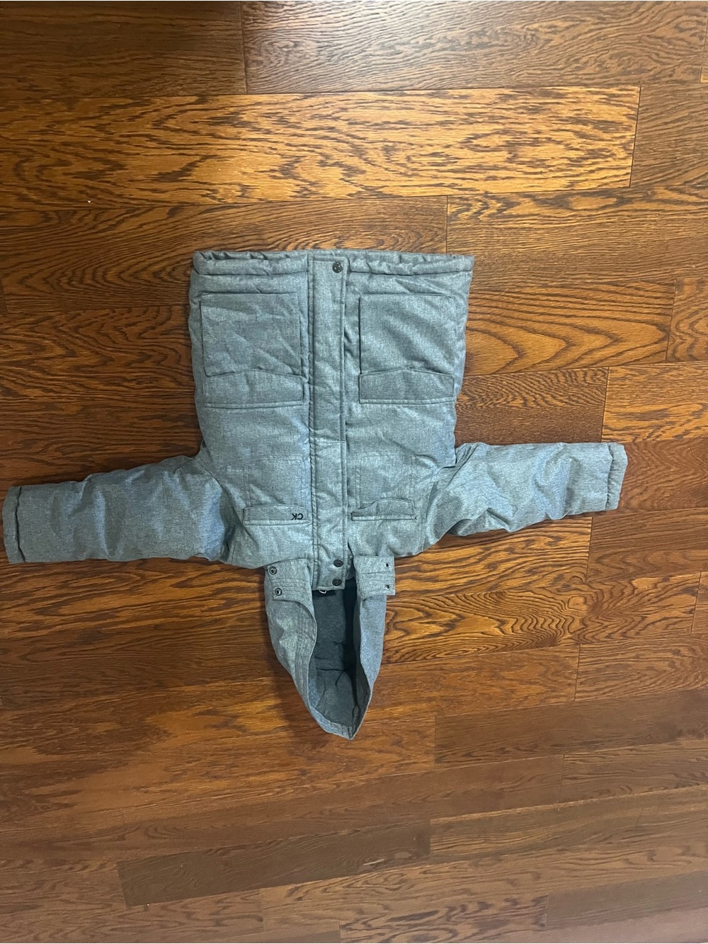 Calvin Klein Kids Gray Hooded Puffer Jacket